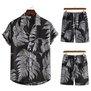 Men's Suit Lapel Beach Pants Short-Sleeved Shirt