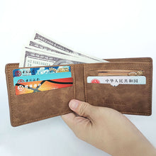 Load image into Gallery viewer, New Retro Men Leather Wallets Small Money Purses Design Dollar Price Top Men Thin Wallet With Coin Bag Zipper
