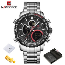 Load image into Gallery viewer, NAVIFORCE Fashion Men Watch Luxury Brand Sport Watch For Men Chronograph Quartz Wristwatch Military Waterproof Steel Band Clock
