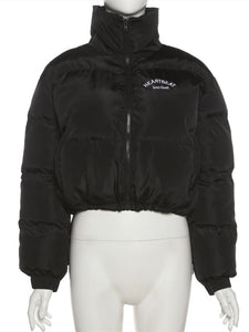 Sisterlinda Faux PU Leather Y2K Bubble Puffer Winter Warm Jacket Women Coats Long Sleeve Outerwear Zipper Casual Slim Parkas2021