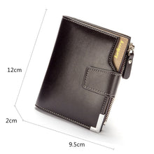 Load image into Gallery viewer, Short Luxury Men Wallets Zipper Coin Pocket Card Holder Male Wallet Clutch Photo Holder Name Engraved Brand Man Purses Wallet
