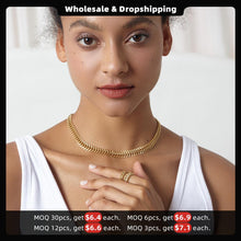 Load image into Gallery viewer, ENFASHION Punk Fancy Chain Necklace Women Stainless Steel Gold Color Centipede Choker Necklace Party Fashion Jewelry 2020 P3074
