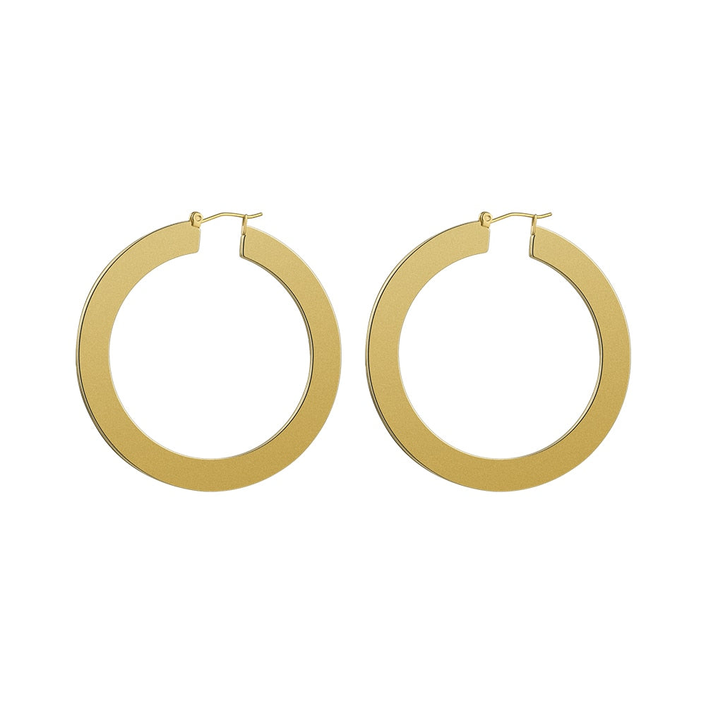 Enfashion Vintage Large Hoop Earrings Matte Gold color Earings Stainless Steel Circle Earrings For Women Jewelry oorbellen